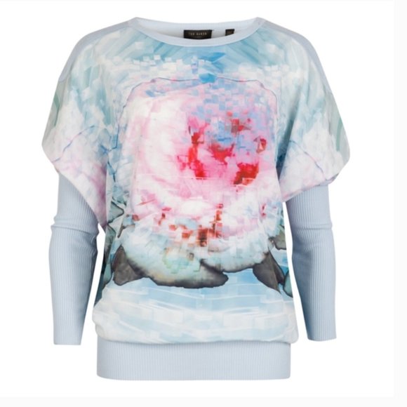 ted baker leeh Cubist floral print top sweater size 3 nwot - Picture 1 of 5